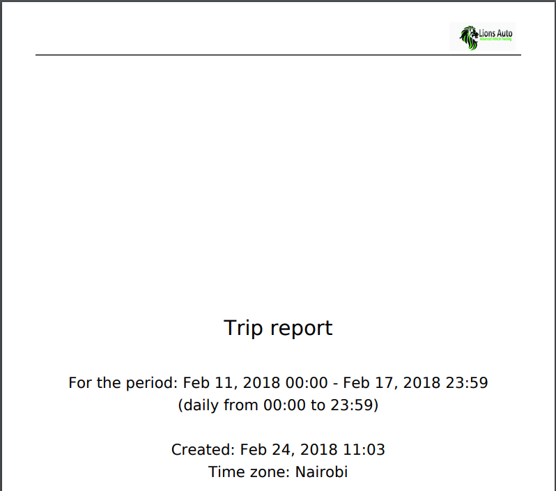 Trip PDF Report